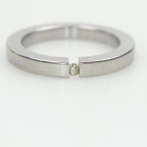 Xen stainless steel diamond ring
